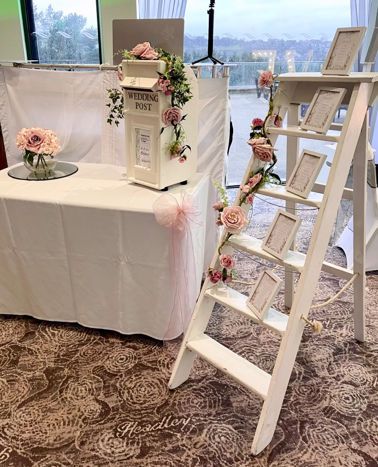 Wedding post box and table plan